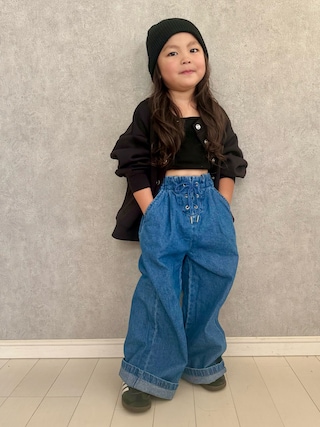 「ikka（イッカ）の【洗濯機で洗える／親子コーデ】GOKU楽ダンボールカーディガン（120~160cm）（カーディガン/ボレロ）」を使った、kii_memeさん（キッズ・100cm）の秋コーディネート