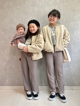 「赤ちゃん」｜「アイテム（ブルゾン）」を使った、kii_memeさん（キッズ・130cm）の秋コーディネート