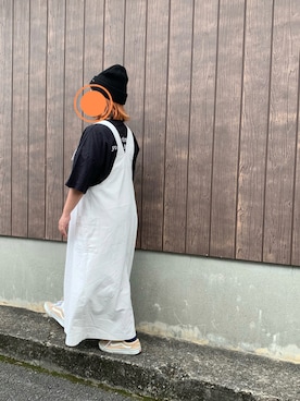 「オールドスクール」｜「アイテム（ジャンパースカート）」を使った、mao*さん（レディース・155cm）の夏コーディネート