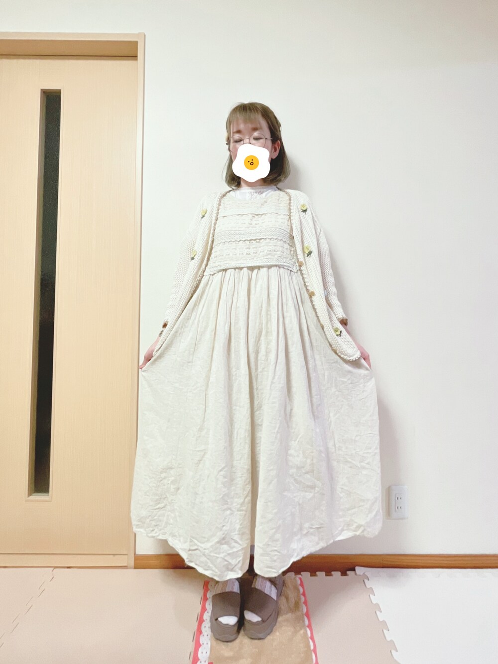 「SNIDELのスニーカーソールサンダル（サンダル、ブラウン系）」を使った、𝚖 𝚎 𝚛 𝚘 ⋈*｡ﾟさん（レディース・156cm）の夏コーディネートの1枚目の写真