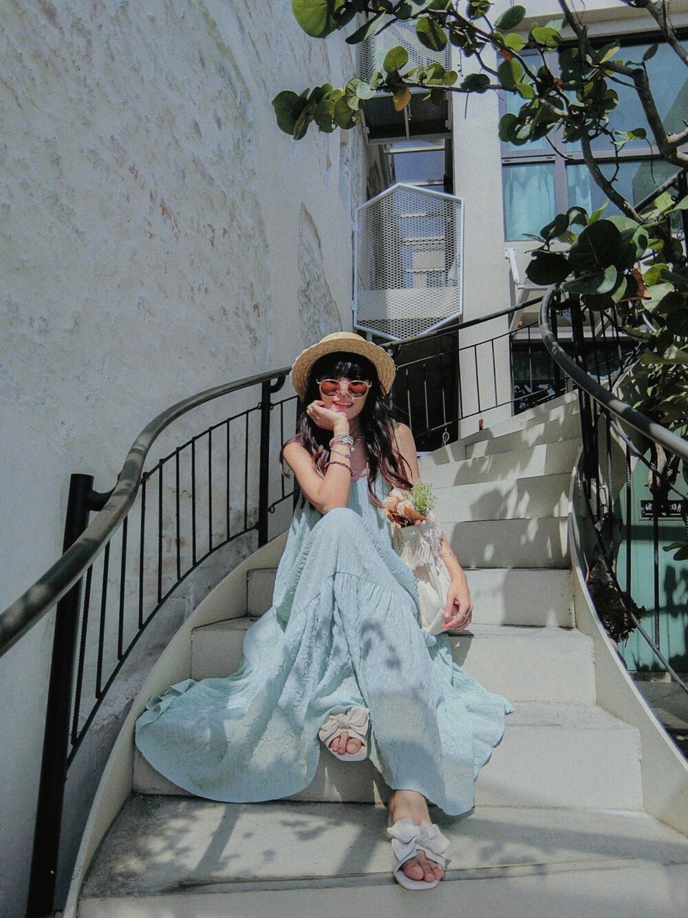 「今日のコーデ、ootd、墾丁」｜「miyuki selectのアイテム（ワンピース/ドレス、グリーン系）」を使った、Krystalさん（レディース・160cm）の秋コーディネートの1枚目の写真