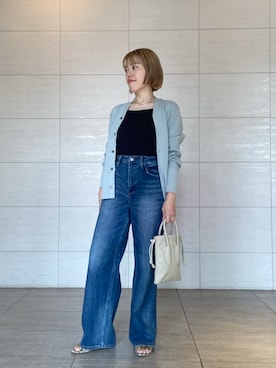 「カラー×コーデ」｜「アイテム（バッグ）」を使った、Megumi Kounoさん（レディース・153cm）の夏コーディネート