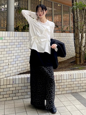 「LE CIEL BLEU（ルシェルブルー）のアイテム」を使った、lecielbleu_officialさん（レディース・160cm）の春コーディネート