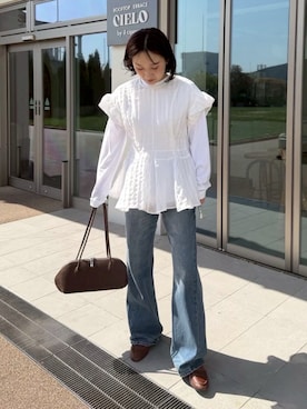 「LE CIEL BLEU（ルシェルブルー）のアイテム」を使った、lecielbleu_officialさん（レディース・160cm）の春コーディネート