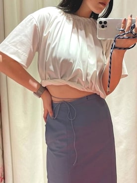 「LE CIEL BLEU（ルシェルブルー）のアイテム」を使った、lecielbleu_officialさん（レディース・160cm）の春コーディネート