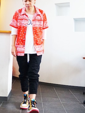 「MSML（エムエスエムエル）のアイテム」を使った、MOREGAUCHE2KAZUYAさん（メンズ・169cm）の春コーディネート
