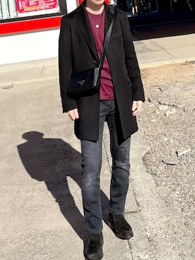 「PRADA（プラダ）のアイテム」を使った、エイトさん（メンズ・168cm）の冬コーディネート