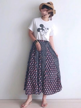 「ミッキーT」｜「アイテム（アクセサリー）」を使った、tomoさん（レディース・156cm）の夏コーディネート