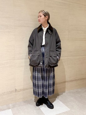 「アイテム（その他アウター、グレー系）」を使った、後藤綾乃さん（レディース・165cm）の冬コーディネート