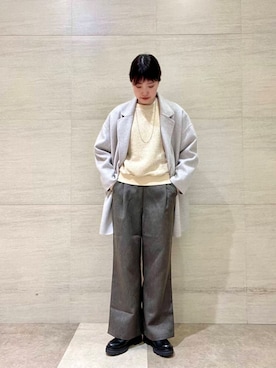 「URBAN RESEARCH DOORS（アーバンリサーチドアーズ）のウールリバーテーラードコート（その他アウター）」を使った、後藤綾乃さん（レディース・165cm）の秋コーディネート