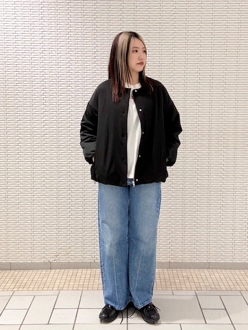 撥水中綿ノーカラーコート | 軽量/中綿ジャケット/通勤/オフィス