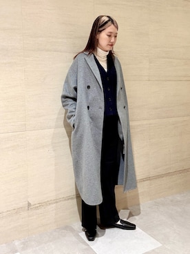 「アイテム（その他アウター、グレー系）」を使った、後藤綾乃さん（レディース・165cm）の秋コーディネート