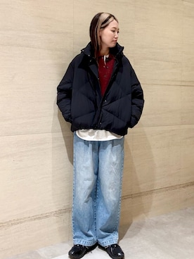 「アイテム（ダウンジャケット/コート）」を使った、後藤綾乃さん（レディース・165cm）の秋コーディネート