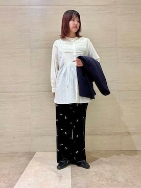 「URBAN RESEARCH DOORS（アーバンリサーチドアーズ）のウールリバーテーラードコート（その他アウター）」を使った、後藤綾乃さん（レディース・165cm）の秋コーディネート