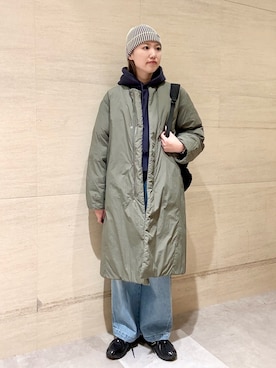 「EKAL（エカル）のアイテム」を使った、後藤綾乃さん（レディース・165cm）の冬コーディネート