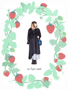 「アイテム（シュシュ）」を使った、みぃさん（レディース・157cm）の春コーディネート