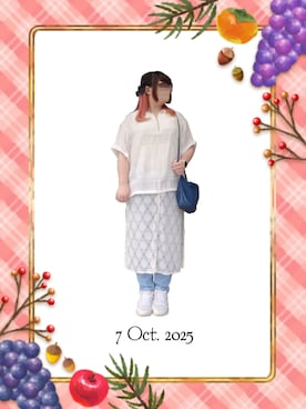 「アイテム（イヤーカフ）」を使った、みぃさん（レディース・157cm）の秋コーディネート