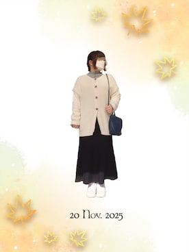 「アイテム（イヤーカフ）」を使った、みぃさん（レディース・157cm）の秋コーディネート