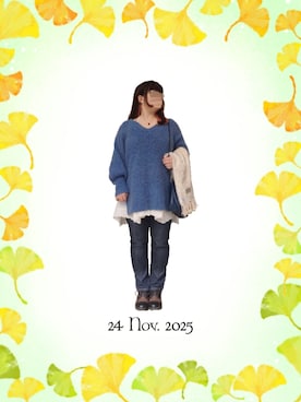 「アイテム（リング）」を使った、みぃさん（レディース・157cm）の秋コーディネート