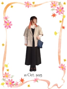 「アイテム（イヤーカフ）」を使った、みぃさん（レディース・157cm）の秋コーディネート