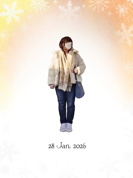 「EDWIN（エドウィン）のアイテム」を使った、みぃさん（レディース・157cm）の冬コーディネート