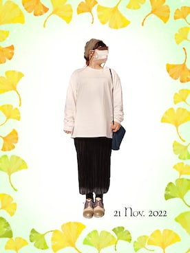「11月」｜「アイテム（スカート）」を使った、みぃさん（レディース・157cm）の秋コーディネート