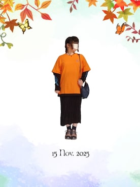 「アイテム（イヤーカフ）」を使った、みぃさん（レディース・157cm）の秋コーディネート