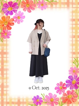 「アイテム（イヤーカフ）」を使った、みぃさん（レディース・157cm）の秋コーディネート