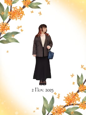 「アイテム（ヘアピン）」を使った、みぃさん（レディース・157cm）の秋コーディネート