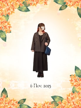 「アイテム（イヤーカフ）」を使った、みぃさん（レディース・157cm）の秋コーディネート