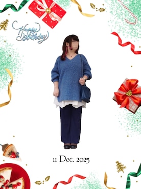 「アイテム（イヤーカフ）」を使った、みぃさん（レディース・157cm）の冬コーディネート