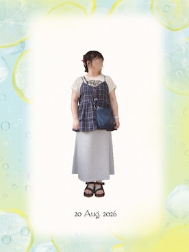 「アイテム（ソックス/靴下、ベージュ系）」を使った、みぃさん（レディース・157cm）の夏コーディネート