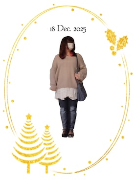 「EDWIN（エドウィン）のアイテム」を使った、みぃさん（レディース・157cm）の冬コーディネート