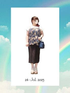 「アイテム（イヤーカフ）」を使った、みぃさん（レディース・157cm）の夏コーディネート