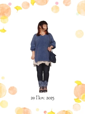 「アイテム（イヤーカフ）」を使った、みぃさん（レディース・157cm）の冬コーディネート