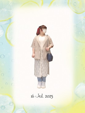 「レースワンピース」｜「アイテム（ジャケット/アウター）」を使った、みぃさん（レディース・157cm）の夏コーディネート