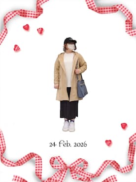 「supergroupiesのアイテム（その他アウター、ベージュ系）」を使った、みぃさん（レディース・157cm）の春コーディネート