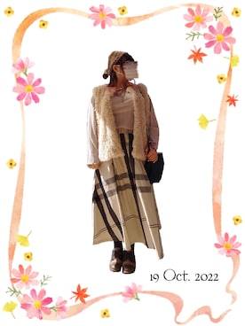 「IRODORI（イロドリ）のアイテム」を使った、みぃさん（レディース・157cm）の秋コーディネート