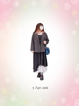 「レースアップシューズ」｜みぃさん（レディース・157cm）の春コーディネート