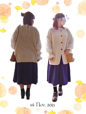 「チェック柄に恋してる」｜「アイテム（その他トップス）」を使った、みぃさん（レディース・157cm）の秋コーディネート