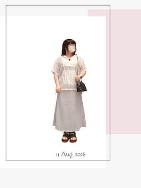 「fredy emue（フレディエミュ）のシアーアノラックジレ（シャツ/ブラウス、ホワイト系）」を使った、みぃさん（レディース・157cm）の夏コーディネート