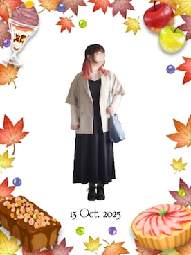 「アイテム（イヤーカフ）」を使った、みぃさん（レディース・157cm）の秋コーディネート