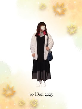 「GU（ジーユー）のアイテム（ワンピース/ドレス）」を使った、みぃさん（レディース・157cm）の冬コーディネート