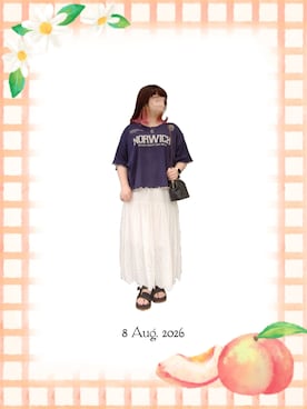「カフェ」｜みぃさん（レディース・157cm）の夏コーディネート