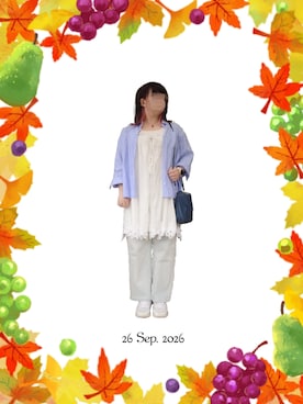 「LOWRYS FARM（ローリーズファーム）のアイテム（ワンピース）」を使った、みぃさん（レディース・157cm）の秋コーディネート