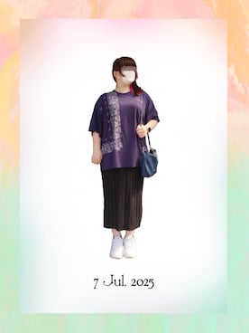 「ライブTシャツ」｜「アイテム（ブラック系）」を使った、みぃさん（レディース・157cm）の夏コーディネート