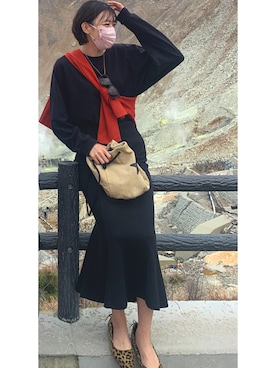 「アイテム（バレエシューズ）」を使った、マイさん（レディース・167cm）の秋コーディネート