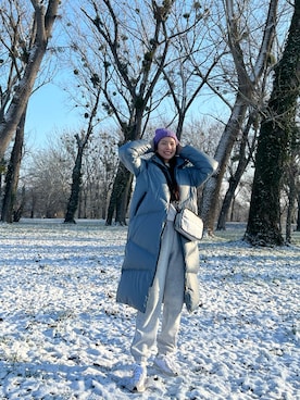 「アイテム（スウェットパンツ）」を使った、N.N.さん（レディース・165cm・30代）の冬コーディネート