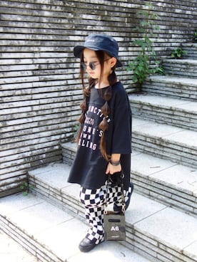「RADCHAP（ラッドチャップ）のアイテム（帽子）」を使った、ss・_・さん（キッズ・110cm）の秋コーディネート