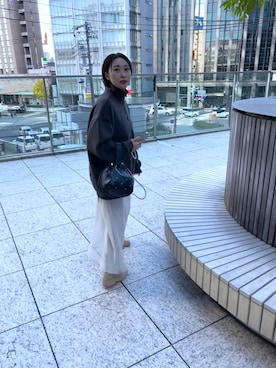 「シアーワンピース」｜「アイテム（スウェット）」を使った、sanako_yoshidaさん（レディース・157cm）の冬コーディネート
